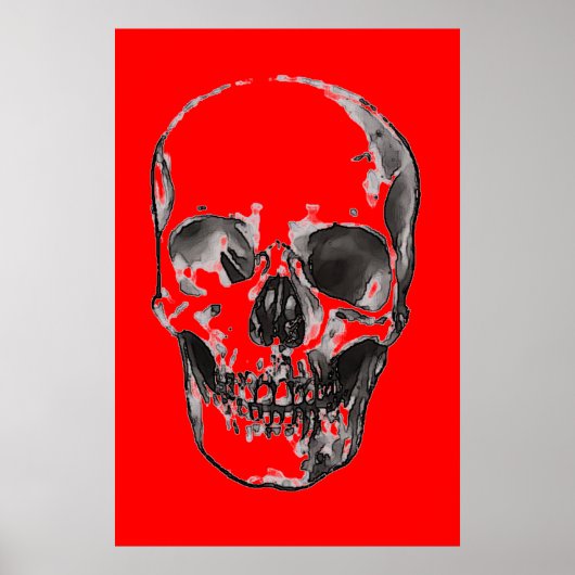 Skull Red Pop Art Poster (Voorkant)