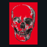 Skull Red Pop Art Poster<br><div class="desc">Fantasy Art Skull Poster Print - Rood Heavy Metal Punk Rock College Pop Art</div>