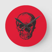 Skull Red Pop Art Ronde Klok (Voorkant)