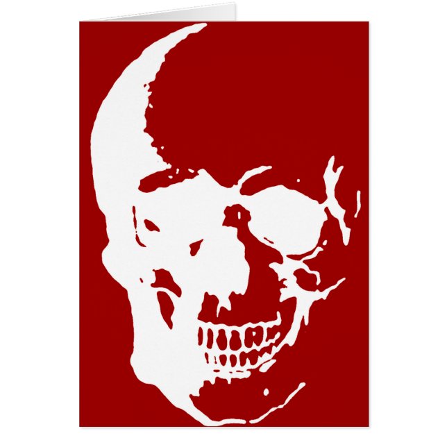 Skull - Red & White Metal Fantasy Art (Voorkant)