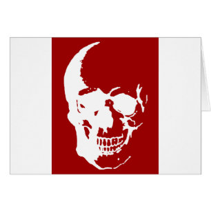 Skull - Red & White Metal Fantasy Art