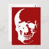 Skull - Red & White Metal Fantasy Art Briefkaart (Voorkant / Achterkant)