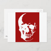 Skull - Red & White Metal Fantasy Art Briefkaart (Voorkant / Achterkant)