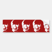 Skull - Red & White Metal Fantasy Art Bumpersticker (Voorkant)