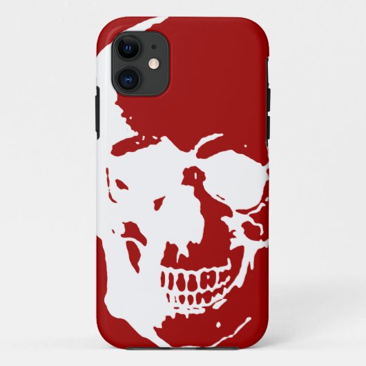 Skull - Red & White Metal Fantasy Art Case-Mate iPhone Case (Achterkant)