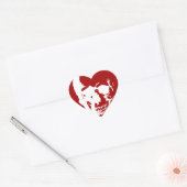 Skull - Red & White Metal Fantasy Art Hart Sticker (Envelop)