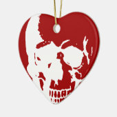Skull - Red & White Metal Fantasy Art Keramisch Ornament (Links)