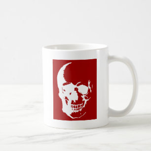 Skull - Red & White Metal Fantasy Art Koffiemok