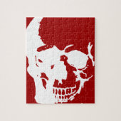 Skull - Red & White Metal Fantasy Art Legpuzzel (Verticaal)