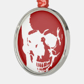 Skull - Red & White Metal Fantasy Art Metalen Ornament (Links)