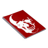 Skull - Red & White Metal Fantasy Art Notitieboek (Rechterzijde)