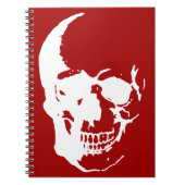 Skull - Red & White Metal Fantasy Art Notitieboek (Voorkant)