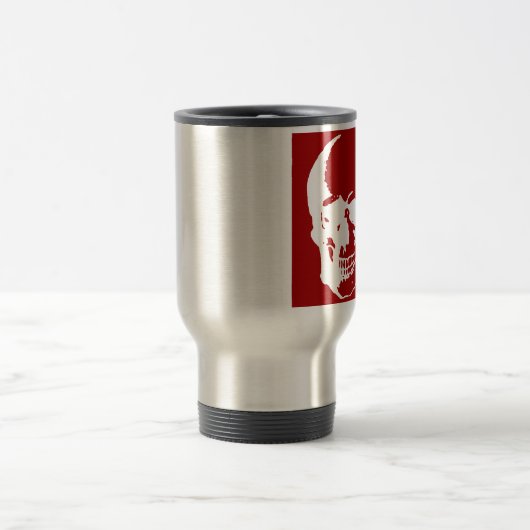 Skull - Red & White Metal Fantasy Art Reisbeker (Center)