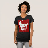 Skull - Red & White Metal Fantasy Art T-shirt (Voorkant volledig)