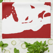 Skull - Red & White Metal Fantasy Art Theedoek (Gevouwen)