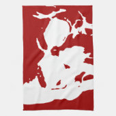 Skull - Red & White Metal Fantasy Art Theedoek (Verticaal)