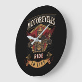Skull Ride Motorcycles, Ride To Live Grote Klok (Hoek)