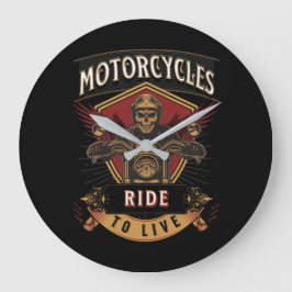 Skull Ride Motorcycles, Ride To Live Grote Klok