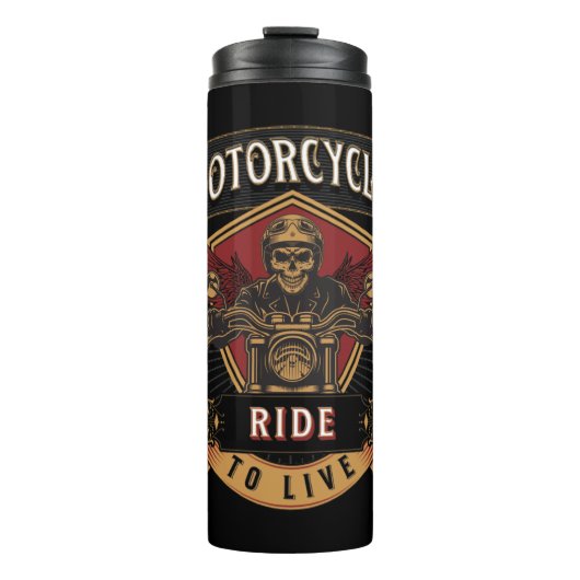 Skull Ride Motorcycles, Ride To Live  Thermosbeker (Voorkant)