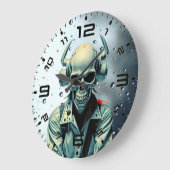 Skull Rider Synth-Punk Wall Clock Grote Klok (Hoek)