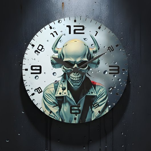 Skull Rider Synth-Punk Wall Clock Grote Klok