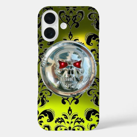 SKULL RIDERS DAMASK GEMSTONE Topaz Yellow Case-Mate iPhone Case (Achterkant)