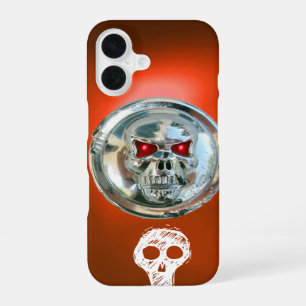 SKULL RIDERS METAAL MONOGRAM Orange iPhone 16 Hoesje