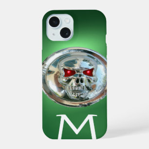 SKULL RIDERS MONOGRAM groen iPhone 15 Case