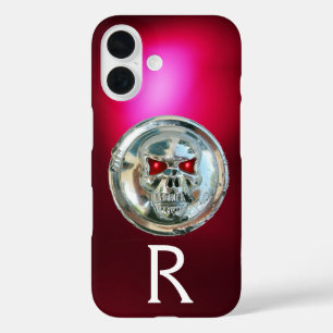 SKULL RIDERS MONOGRAM Rood Bourgondië iPhone 16 Hoesje