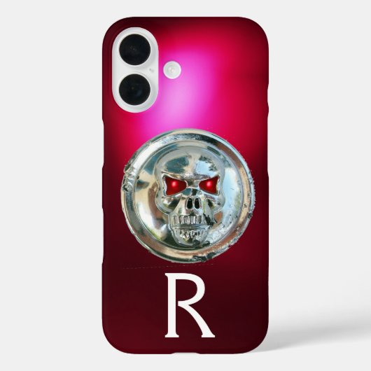 SKULL RIDERS MONOGRAM Rood Bourgondië Case-Mate iPhone Case (Achterkant)