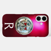 SKULL RIDERS MONOGRAM Rood Bourgondië Case-Mate iPhone Case (Achterkant (horizontaal))