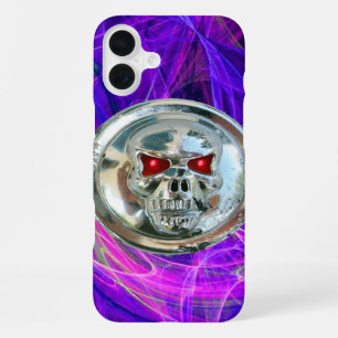 SKULL RIDERS Roze Blauw Paars Fractale Wervelingen iPhone 16 Plus Hoesje