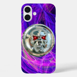SKULL RIDERS Roze Blauwe Paarse Fractale cirkels iPhone 16 Plus Hoesje