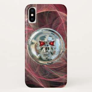 SKULL RIDERS Roze metalen grijze ronde cirkels Case-Mate iPhone Case