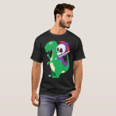 Skull Riding T Rey Cool Dino Halloween Co T-shirt (Voorkant volledig)