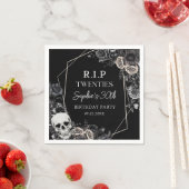 Skull Rip 20s Floral 30th Birthday Party Servetten (Insitu)