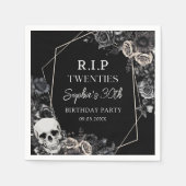 Skull Rip 20s Floral 30th Birthday Party Servetten (Voorkant)