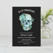 Skull RIP 30s 40th Verjaardag Dood aan mijn jeugd Kaart (Staand voorkant)