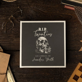 Skull RIP Twenties Black Whiskey Verjaardagsfeestj Servet