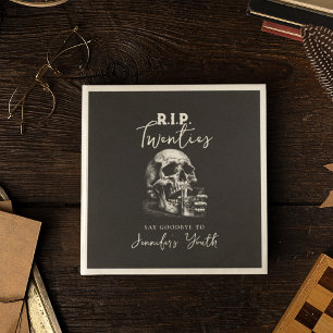 Skull RIP Twenties Black Whiskey Verjaardagsfeestj Servet
