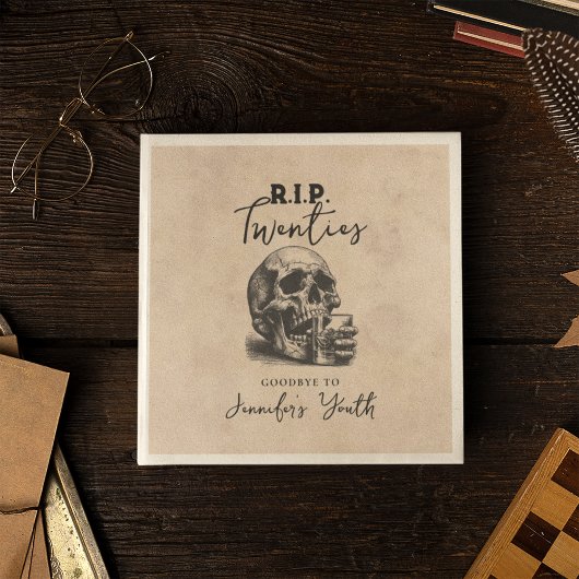  Skull RIP Twenties Whiskey verjaardagsfeestje Servet