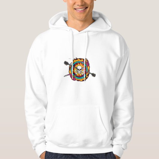 Skull Rock & Roll Embleem T-shirt" Hoodie (Voorkant)