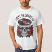 skull rocker head record player t-shirt (Voorkant)