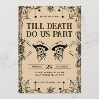 Skull Romance Till Death Do Us Part Wedding Kaart
