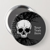 Skull Ronde Button 4,0 Cm (Voorkant /achterkant)