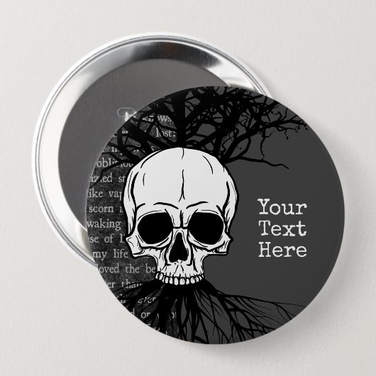 Skull Ronde Button 4,0 Cm (Voorkant /achterkant)
