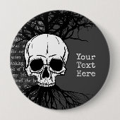 Skull Ronde Button 4,0 Cm (Voorkant)