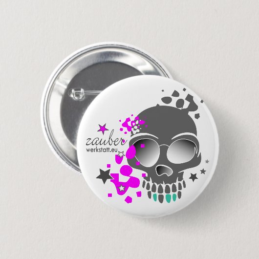 SKULL RONDE BUTTON 5,7 CM (Voorkant /achterkant)