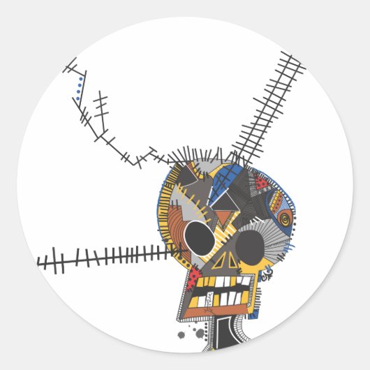 Skull Ronde Sticker (Voorkant)