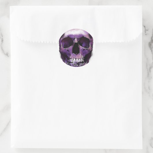 Skull Ronde Sticker (Tas)